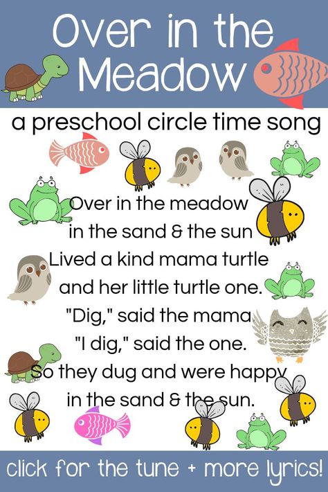 Get the kids counting and singing and playing at circle time.  This felt board song is so cute! Virtual Games For Kids, Over In The Meadow, Toddler Circle Time, Animal Song, Library Storytime, Learning To Count, Circle Time Songs, Flannel Board Stories, Classroom Songs