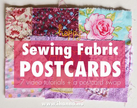 Fabric Note Cards, Postcards Inspiration, Diy Postcard, Collage Material, How To Quilt, Sew Quilt, Diy Sewing Gifts, Scrap Fabric Projects, Fabric Postcards