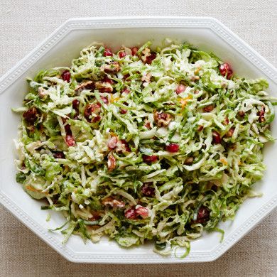 Brussels Sprout Slaw by Damaris Phillips Brussels Sprout Slaw, Brussel Sprout Slaw, Broccoli And Brussel Sprouts, Slaw Recipe, Ina Garten Recipes, Champagne Vinegar, Brussels Sprout, Vinegar And Honey, Slaw Recipes