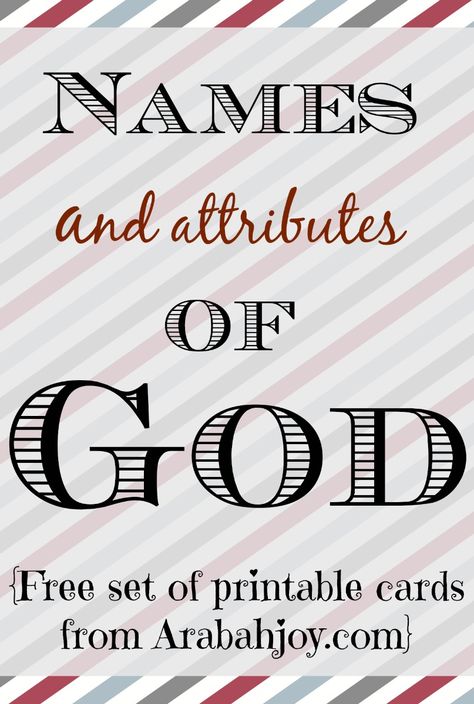 Grab this FREE set of 60 printable cards on the names and attributes of God Attributes Of God, Bible Study Help, Soli Deo Gloria, Be Still And Know, Spiritual Disciplines, The Lord Is Good, Names Of God, Bible Lessons, Prayer Journal