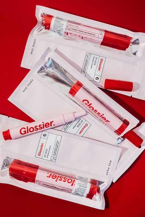 Glossier zit stick. Packaging perfection. #design #packaging Glossier Packaging, Beauty Regimen, Acne Free, Moisturizing Lotions, People Dress, Wash Your Face, Oils For Skin, How To Apply Makeup, Beauty Treatments