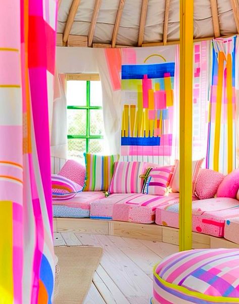 Eclectic Wallpaper, Colourful Living Room Decor, Bright Decor, Dopamine Decor, Deco Rose, Sleeping Room, Colourful Living Room, Room Color Schemes, Diy Home Furniture