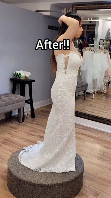 𝓐 & 𝓡 𝓒𝓸𝓾𝓽𝓾𝓻𝓮 | Bridal Seamstress based in Toronto 🇨🇦 on Instagram: "Before & After!!! . . When a bride has a clear vision of what she wants, wedding alterations can turn into the most wonderful transformation✨️ Carol bought this dress with a vision to change it to what she wanted in a wedding dress. It turned out great and is one of my favorite wedding dress transformations💖 #weddingdresstransformation #enchantingbymoncheri #moncheribridals #justsaidyes #isaidyes #engaged #justengaged #brides #bridalgown #weddingdresss #weddingdressdesigner #torontobrides #torontotailor #tailors #sayyestothedress #torontoweddingdress #torontowedding #torontobridal #weddingdressseamstress #weddingdressalterations #bridalalterationspecialist #bridalalterations #2023brides #2024brides #dressmaker Bridal Alterations, Wedding Dressses, Wedding Dress Alterations, Just Engaged, Couture Bridal, A Wedding Dress, Toronto Wedding, Clear Vision, Yes To The Dress