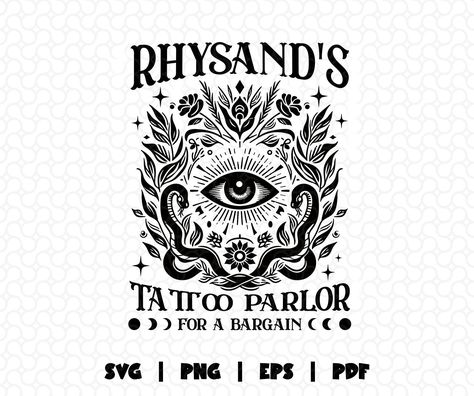 Acotar Cricut Ideas, Acotar Svg Free, Acotar Svg, Bookish Svg, Acotar Velaris, Tattoo Parlor, Feyre And Rhysand, Book Pins, Tattoo Parlors