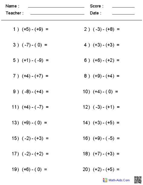 Subtraction of Integers Worksheets New Integers topic area. Multiplication Of Integers, Addition Of Integers, Adding Integers Worksheet, Subtracting Integers Worksheet, Multiplying Integers, Negative Numbers Worksheet, Multiplying And Dividing Integers, Multiplication And Division Worksheets, Dividing Integers