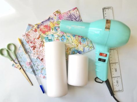 6 Simple Handmade Gift ideas - That's so Gemma Napkins On Candles, Decopage Candle, Candle Makeover, Decoupage Candles, Decoupage Tutorial, Mod Podge Crafts, Paper Candle, Candle Crafts Diy, Christmas Decoupage