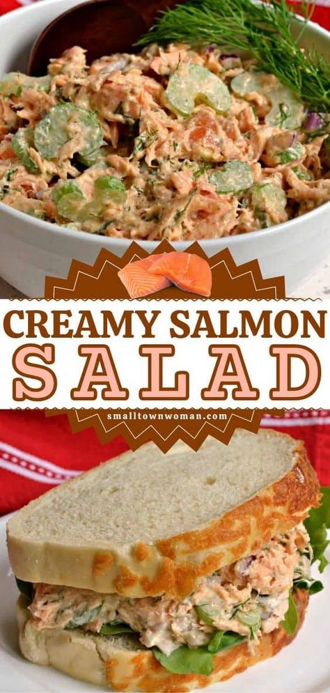 Here's a tasty dinner recipe for the family that doubles as a satisfying lunch! Whether smoked, grilled, poached or using canned, this cold salmon salad is so good. Check out the ways to enjoy this easy meal! Cold Salmon, Soft White Bread, Grilled Salmon Salad, Creamy Salmon, Canned Salmon Recipes, Smoked Salmon Salad, Salmon Salad Recipes, Tasty Dinner, Healthiest Seafood