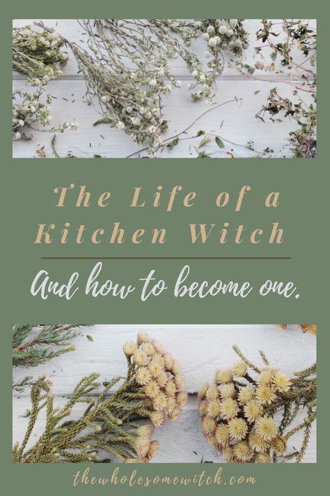 What Is A Kitchen Witch, Kitchen Witch Fashion, How To Be A Kitchen Witch, Kitchen Witch Blessing, Green Witch Kitchen Aesthetic, Kitchen Witch Aesthetic Outfit, Witch Kitchen Ideas, Witchy Homestead, Witchy Kitchen Ideas