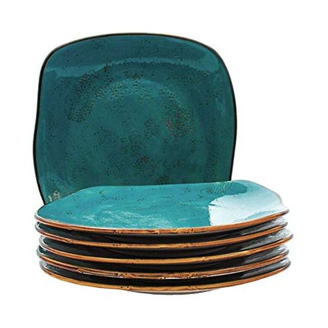 Amazon.com: Tuxton Home THGGE502-6B Artisan Dinner Plate, 11-Inch, Geode Azure Teal: Home & Kitchen Big Sagebrush, Green Night Sky, Green Geode, Recycling Process, Square Plate, Small Plate, Fabric Suppliers, Square Plates, Red Rock