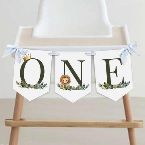 Animal Party Decorations, Boy Printable, Wild One Birthday Party, High Chair Banner, Birthday Invitations Kids, Child Life, Bunting Banner, Party Design, Wild Ones