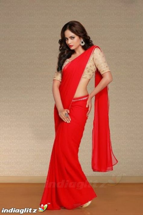 Plain Saree With Designer Blouse, Red Saree Blouse, Nandita Swetha, Saree With Designer Blouse, Casual Blouse Designs, डिजाइनर कपड़े, News Logo, Red Sari, Dark Armpits