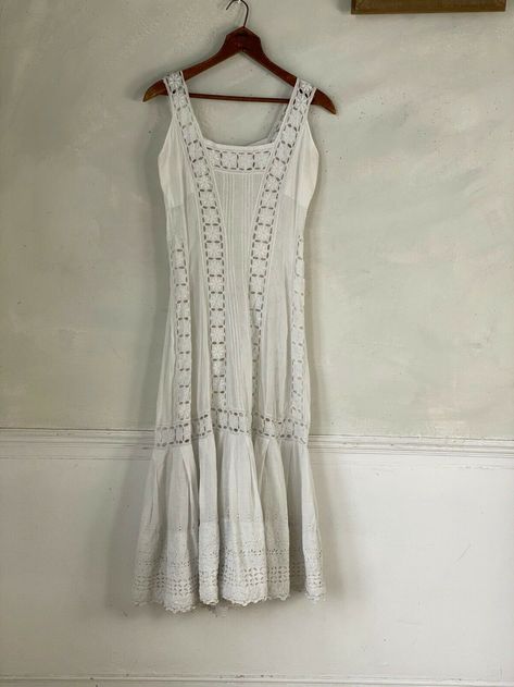 Vintage French woman's Dress 1920s Lace Women's Dress Eyelet Lace dress | eBay Eyelet Lace Dress, 1920s Dress, French Women, Eyelet Dress, The 1920s, Eyelet Lace, Sweet Dress, Mother Of Pearl Buttons, Pearl Buttons