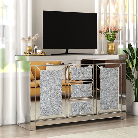 Glass Sideboard, Kitchen Sideboard, Wooden Sideboard, Blue Elephant, Sideboard Furniture, Furniture Deals, Sideboard Cabinet, 3 Drawer, Online Furniture Stores