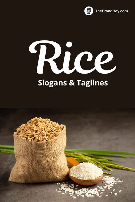 Rice Slogans And Taglines Rice Brands, Persian Rice, Rice Packaging, Best Rice, Healthy Rice, Rice White, Business Slogans, Perfect Brunch, Rice Grain