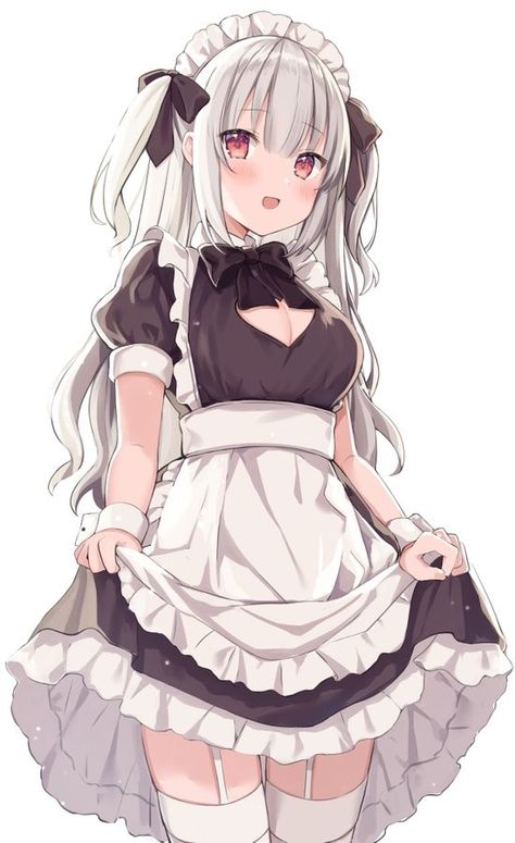 Anime Maid Outfit Cute, Anime Maid Outfit, Maid Outfit Anime, Waitress Outfit, Anime Skirts, Anime Maid, Anime Base, Maid Outfit, Maid Dress