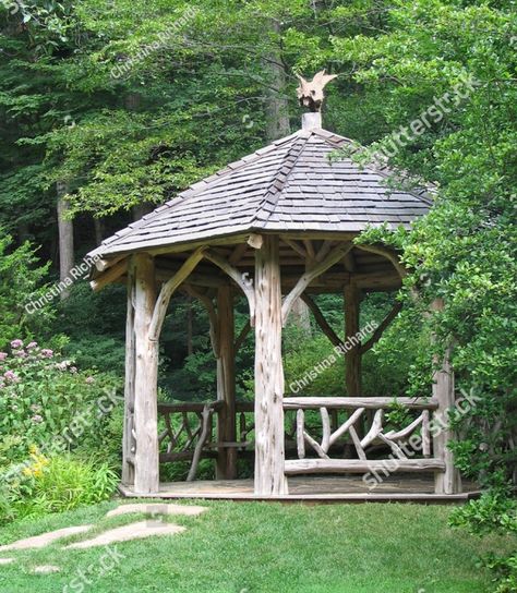 Rustic Gazebo, Small Gazebo, Hot Tub Gazebo, Gazebo Ideas, Wooden Gazebo, Outdoor Pavilion, Backyard Gazebo, Garden Gazebo, Backyard Paradise