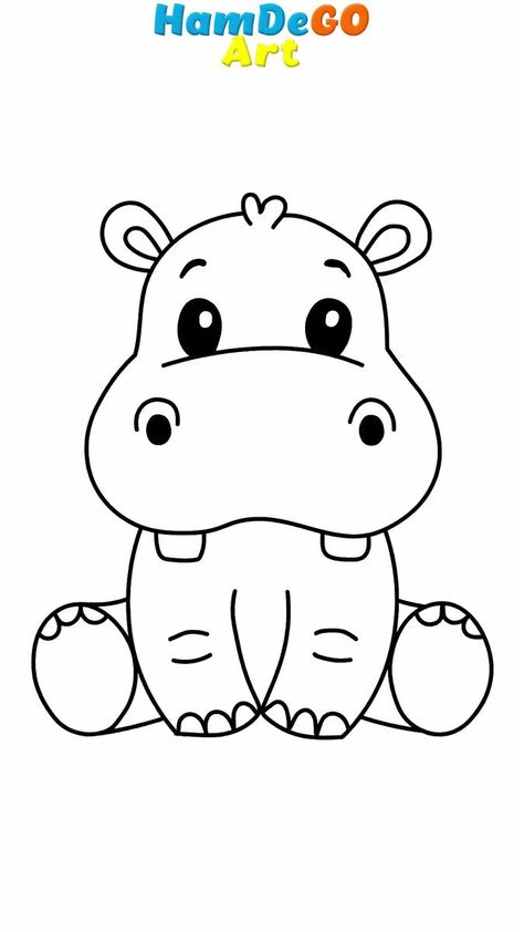 Cute Hippo Drawing, Hippo Sketch, Hippo Tattoo, Hippo Cartoon, Hippo Drawing, Music Tattoo Designs, Cute Hippo, Abc Book, Needle Embroidery