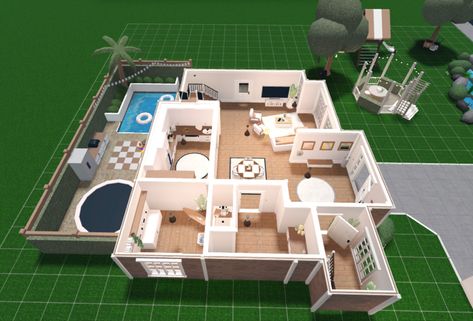 Bloxburg Layout, Blox Burg, Blocksburg Room Ideas￼, Bloxburg Houses, Lay Outs, Small House Layout, Diy House Plans, Bloxburg Ideas, House Layout