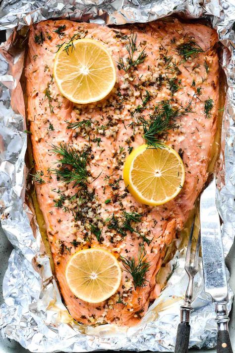 Sockeye Salmon Recipes, Salmon In Foil Recipes, Seared Salmon Recipes, Lemon Garlic Butter Sauce, Little Sunny Kitchen, Salmon In Foil, Garlic Butter Salmon, Sunny Kitchen, Butter Salmon