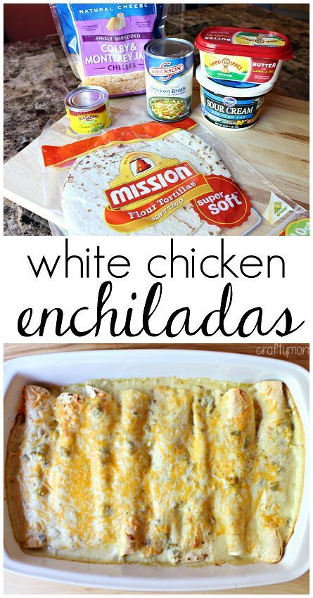 White Chicken Enchilada Recipe, Sourcream Chicken Enchiladas, Enchiladas Easy, White Chicken Enchiladas, Enchilada Recipe, Chile Sauce, Cream Sauce Recipes, Sour Cream Sauce, Diner Recept