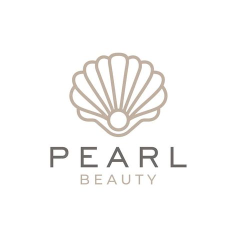 Shell Logo, Pearl Seashell, Scallop Shells, Sea Pearls, Simple Beauty, Brand Design, Fertility, Vector Logo, Premium Vector