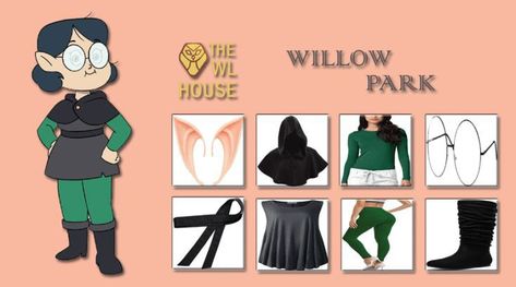 Willow Costume The Owl House, Eda Clawthorne Costume, Willow Owl House Cosplay, Owl House Costume Ideas, Willow Park Outfit, Willow Owl House Outfits, The Owl House Willow Cosplay, The Owl House Halloween Costume, Willow Toh Cosplay