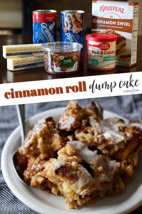 Cinnamon Roll Dump Cake Recipes, Cinnamon Roll Dump Cake, 2023 Desserts, Cinnamon Roll Desserts, Cinnamon Bun Cake, Gooooood Morning, Picky Palate, Streusel Cake, Cinnamon Roll Casserole