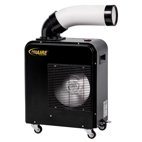 The ProAire by Perfect Aire 5,300 BTU Portable Spot Cooler provides instant cooling to enhance your comfort and productivity, ideal for patios or decks, workshops, construction sites, woodworking shops, garages, and farms! Perfect for hot summer days with operation up to 109°F, the air conditioner works to reduce humidity and heat with the powerful internal exhaust fan. With 2 options for drainage, including an easy empty bucket and continuous drainage with a hose (included), the Spot Cooler was Garage Air Conditioner, 12v Air Conditioner, Tent Air Conditioner, Ductless Air Conditioner, Portable Garage, Portable Air Conditioners, Sun Roof, Air Conditioning Repair, Generator House