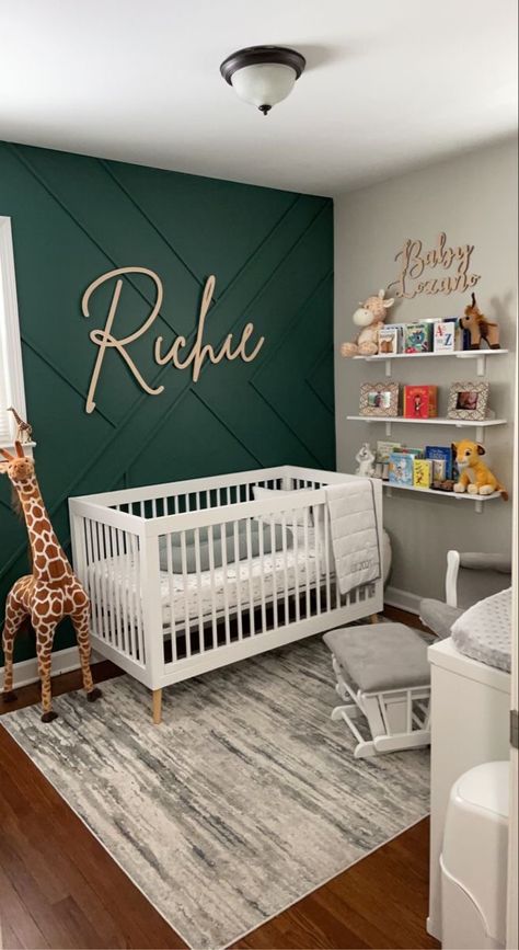 Board And Batten Nursery Wall, Board And Batten Nursery, Nursery Wall Ideas, Baby Nursery Inspiration, Baby Boy Bedroom, Baby Room Neutral, Baby Boy Room Decor, Nursery Room Design, Baby Room Inspiration