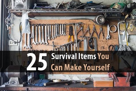 Learning to make your own survival items will save you money now and make life easier after the SHTF. Here are 25 items that are fairly easy to make. Survival Items, Survival Supplies, Apocalypse Survival, Survival Equipment, Survival Techniques, Urban Survival, Prepper Survival, Homestead Survival, Emergency Prepping