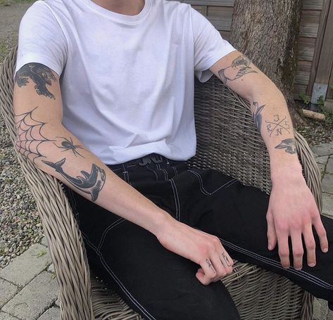 ˗ˏˋ 𝑒𝓍𝓅𝒶𝓈𝓉𝑒𝓁 Elbow Tattoo, Web Tattoo, Spider Web, Tattoos