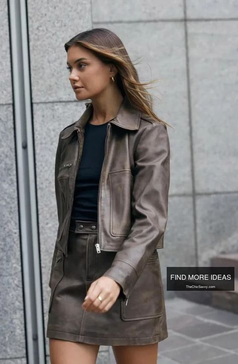 29+ Timeless Leather Jacket Outfits to Inspire Your Wardrobe - As the seasons shift, so does our wardrobe, and there’s no piece more versatile than the leather jacket. This iconic garment is […] Leather Jacket Outfits, Chic Leather, The Seasons, Jacket Outfits, Elevate Your Style, Leather Jacket, Your Style, Wardrobe, Leather