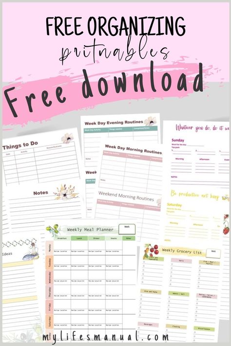 Free Planner Pages For Organizing Home And Life Free Life Planner Printables, Free Goal Planner Printables, Free Printable Life Planner, Journal Download Free Printables, 3 Ring Binder Planner Printables, Household Planner Home Management Binder Free Printables, Mom Planner Printables Free Home Management Binder, Free Organizing Printables, Free Planner Templates Pdf