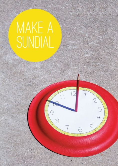 Free Printable to make this Easy Sundial from @PagingSupermom Diy Sundial, Make A Sundial, Sundial Clock, Apologia Astronomy, Space Vbs, Raising Arizona, Gardening Club, Sun Dial, Second Grade Science