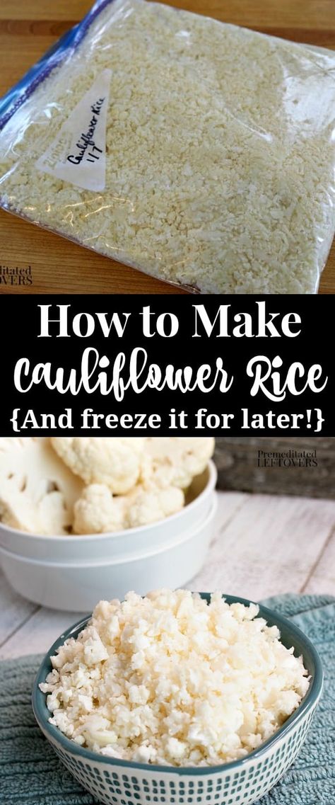 Homemade Cauliflower Rice, Riced Califlower Recipes, Cook Cauliflower Rice, Freeze Cauliflower, Substitute For Rice, Cook Cauliflower, Make Cauliflower Rice, Rice Cauliflower, How To Cook Cauliflower