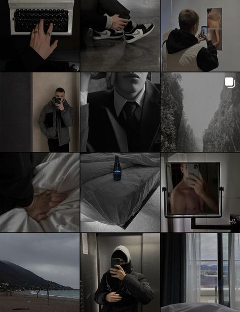 Aesthetic Instagram Feed Ideas Men, Minimalist Ig Feed, Mike Aesthetic, Aesthetic Art Instagram Feed, Insta Games, Marketing Post Ideas, Art Instagram Feed, Minimal Moodboard, Dark Masculine