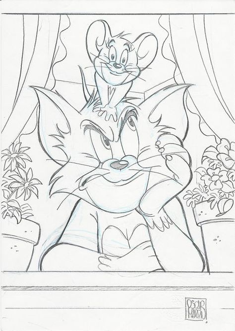 Tom and Jerry - Oscar Martin Comic Art Tom Jerry Painting, Tom E Jerry Desenho, Tom And Jerry Art Drawing, Tom And Jerry Drawing Sketches, Tom And Jerry Drawing Pencil, Tom And Jerry Drawings, Tom Jerry Drawing, Tom Y Jerry Dibujos, Tom And Jerry Sketch