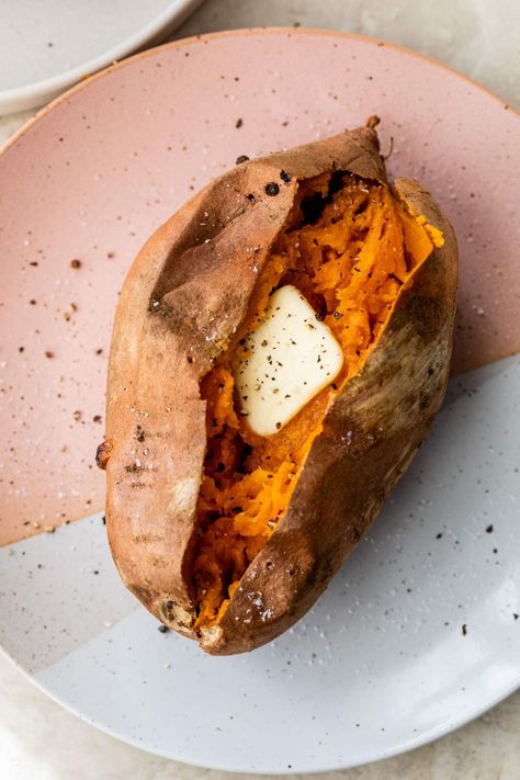 Learn how to make Whole Baked Sweet Potatoes with all my best tips! This nutrient-rich veggie makes the perfect canvas for so many meals. Baking Whole Sweet Potatoes In Oven, Baked Whole Sweet Potato Oven, How Long To Bake A Sweet Potato In Oven, How To Cook Sweet Potatoes In The Oven, Baking Sweet Potatoes In Oven, Bake Sweet Potato In Oven, Baked Sweet Potatoes In The Oven, Oven Sweet Potatoes, Sweet Potatoes In Oven