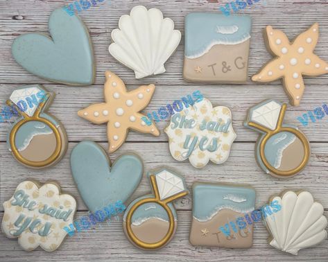 Beach Love Cookies - Etsy Last Sail Before The Veil Cookies, Beach Bridal Shower Cookies, Backyard Beach Party, Vanilla Sugar Cookies, Beach Cookies, Cookie Decorations, Cookie Delivery, Love Cookies, Beach Bridal Showers