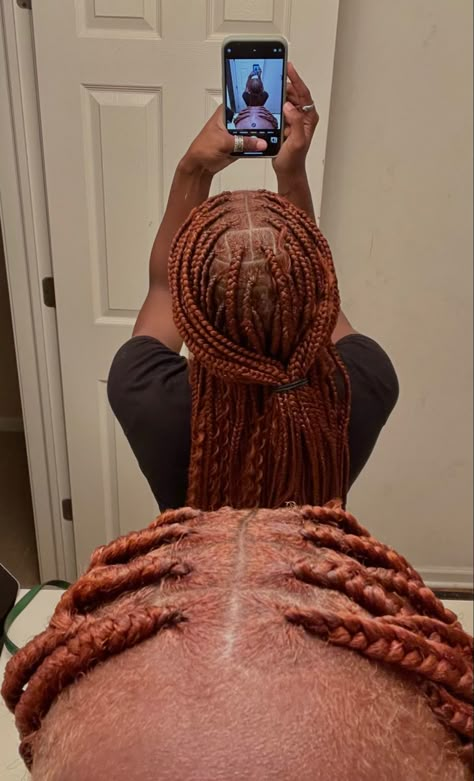 Ginger Hair With Braids, Ginger Knotless Braids With Black Roots, Ginger Goddess Knotless Braids, Knotless Ginger Braids, Ginger Boho Knotless Braids Black Roots, Small Ginger Knotless Braids, Ginger Knotless, Small Knotless Ginger, Bohemian Knotless Braids Ginger