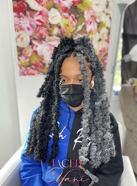 Grey Butterfly Locs, Black And Grey Butterfly Locs, Ways To Style Butterfly Locs, Braiding Hair Colors, Short Box Braids Hairstyles, Marley Hair, Black And Blonde, Toddler Hairstyles Girl, Cute Braided Hairstyles