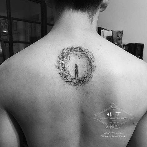 tunnel.    https://patchtattootherapy.com/      #tattoo #tattooidea #tattootherapy #tatoodeisgn #backtattoo #mantattoo #meaningfultattoo  #geometrictattoo #dotworktattoo #shanghaitattooartist #chinesetattooartist Tunnel Tattoo, Reborn Tattoo, Journey Tattoo, Tattoo Therapy, Patch Tattoo, Dot Work Tattoo, Hair Tattoos, Tattoos Art, Meaningful Tattoos