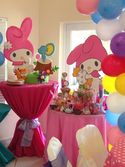 My Melody Birthday Decorations, My Melody Birthday Theme, Sanrio Bday, My Melody Birthday, Hello Kitty Birthday Party Decorations, Sanrio Birthday, Sanrio Party, Hello Kitty Theme Party, Hello Kitty Decorations