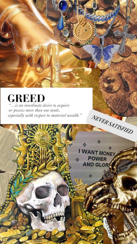 7 Deadly Sins Greed Aesthetic, Seven Deadly Sins Greed Aesthetic, King Of Greed Moodboard, Greed Sin Aesthetic, Deadly Sins, 7 Deadly Sins Aesthetic, Seven Deadly Sins Aesthetic, Greed Aesthetic, Nye Theme