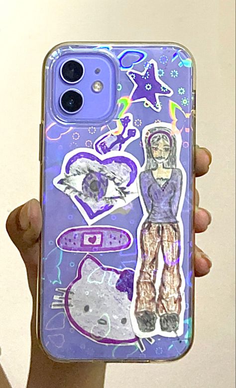 Purple Phone Case Ideas, Clear Case Ideas, Clear Phone Case Design, Phone Case Purple, Case Aesthetic, Phone Aesthetic, Phone Ideas, Case Ideas, Pretty Phone Cases