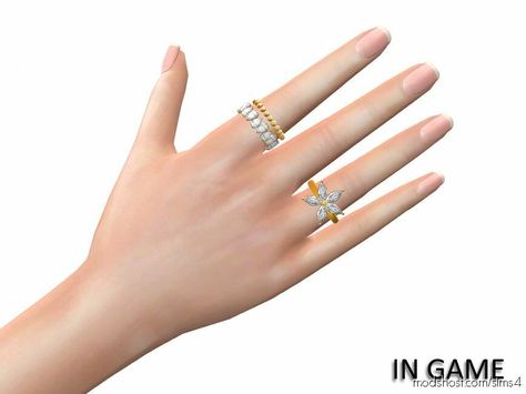 Diamond Flower Rings (Right) for Sims 4 at ModsHost! **FOR WOMAN **NEW MESH *TEEN TO ELDER Rings Category (Ring Finger Right) 3 swatches Base Game Compatible HQ Mod Compatible All Lod’s Custom Thumbnail Polycount LOD 0 (highest): 4457 Polycount LOD 1: 2896 Polycount LOD 2: 1486 Polycount LOD 3 (lowest): 704 #accessories #videogames #mods #sims #gaming Cc Accessories, Flower Rings, Sims 4 Cc Finds, Cc Finds, Diamond Flower, Ring Finger, Flower Ring, Sims 4, Diamond Ring