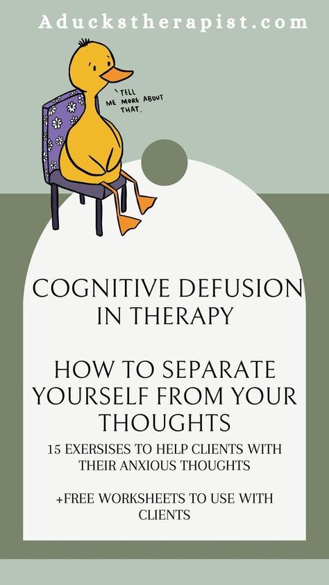 15 helpful ways to help clients learn cognitive defusion, plus hundreds of free worksheets!!! Tons of free resources at a duckstherapist.com JOIN THE COMMUNITY!! Cognitive Diffusion, Cognitive Defusion, Therapy Topics, Cbt Therapy Worksheets, Therapeutic Interventions, Counselling Tools, Counseling Techniques, Cbt Therapy, Counseling Worksheets