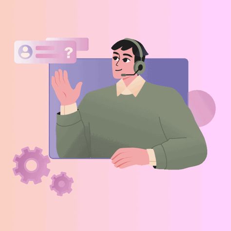 Download free gif animated illustration | Headset | Employee | Browser window | Consulting | Support service | Call center | Online support | Advice | Tech support | Animation in GIF, JSON, AEP Customer Support Illustration, Customer Service Illustration, Headset Illustration, Support Illustration, Animated Illustration, Free Gif, Free! Gif, Gif Animated, In Gif