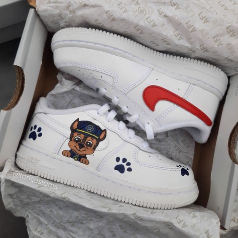 Paw Patrol Shoes, Custom Nike Air Force, Shoe Designs, Air Force 1 Custom, Custom Air Force 1, Custom Nike, Shoes Custom, Custom Nikes, Custom Shoes