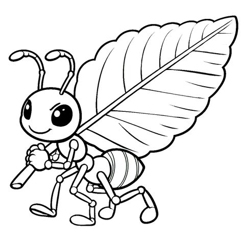 Ant Coloring Page, School Drawings, Queen Ant, Forest Homes, Leaf Coloring Page, Bee Drawing, Cri Cri, Twilight Sky, Boy Drawing